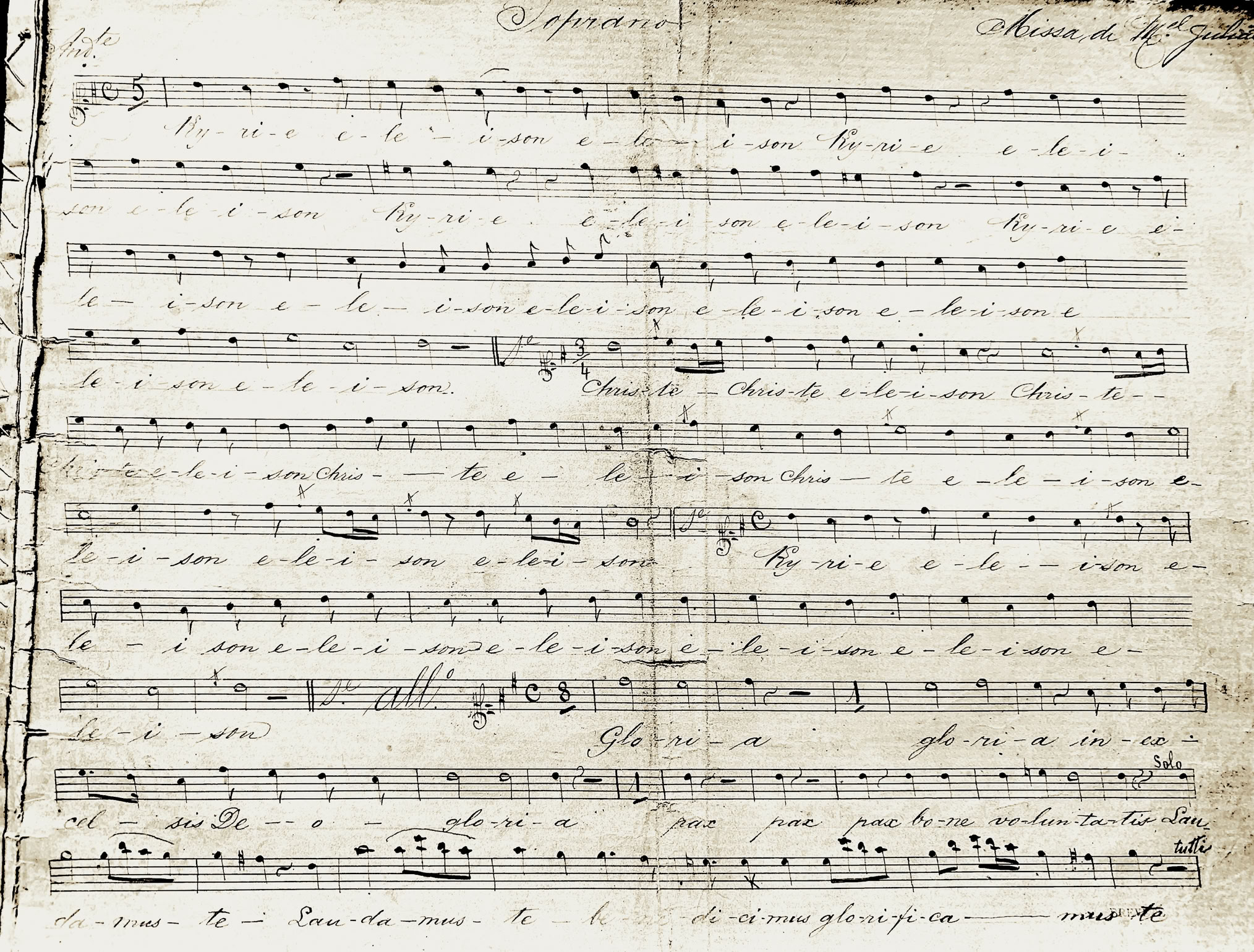 Soprano da Missa de Manoel Julião da Silva Ramos. Acervo A.A.Bispo