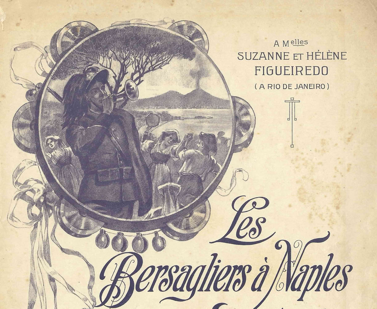 Les Bersagliers à Naples. Tarantela brilhante para dois pianos de Artur Napoleão. Executava em conferência comemorativa em 1970 no Centro de Pesquisas em Musicologia em S. Paulo. Pesquisas de A.A.Bispo da década de 1960