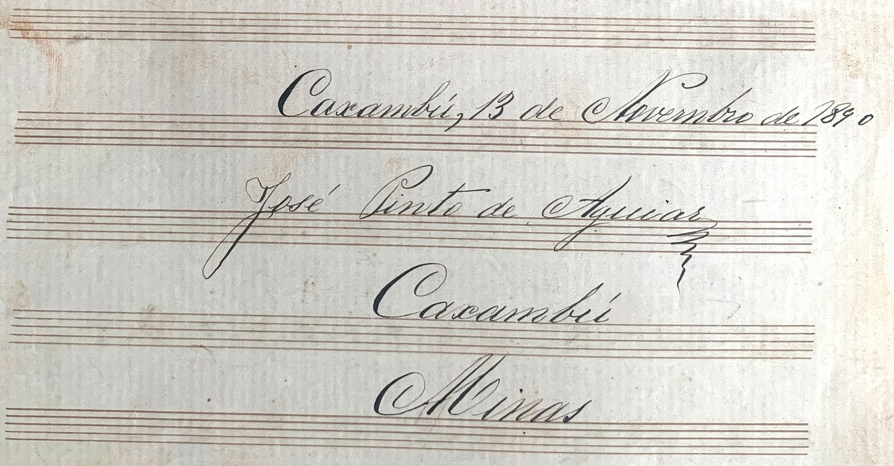 Data e local de composição do Cateretê de José Pinto de Aguiar. Pesquisas de A.A.Bispo. década de 1960.