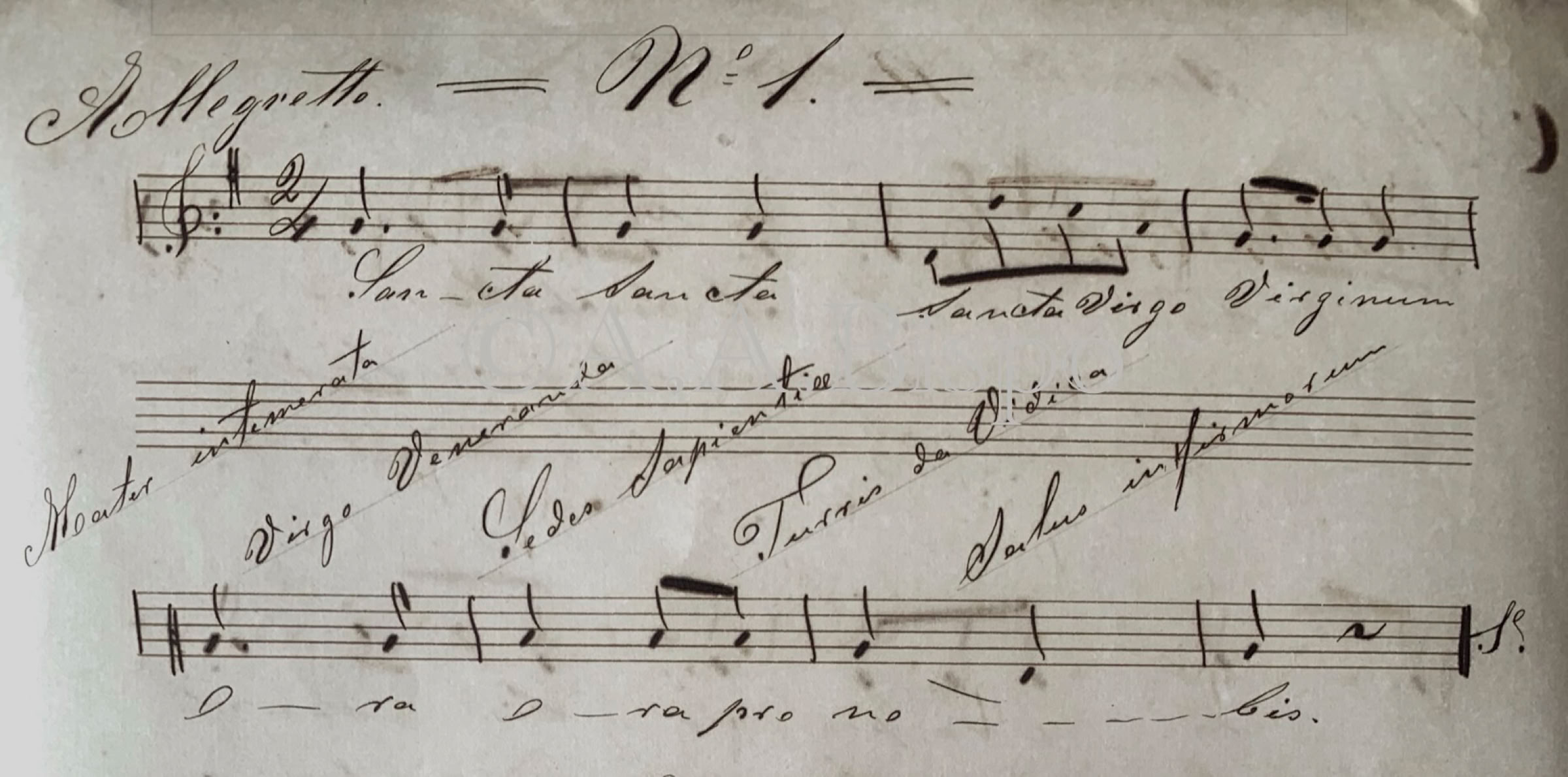 Ladainha cantada na igreja da Penha de José Pinto Tavares, músico militar e de igreja. Acervo A.A.Bispo