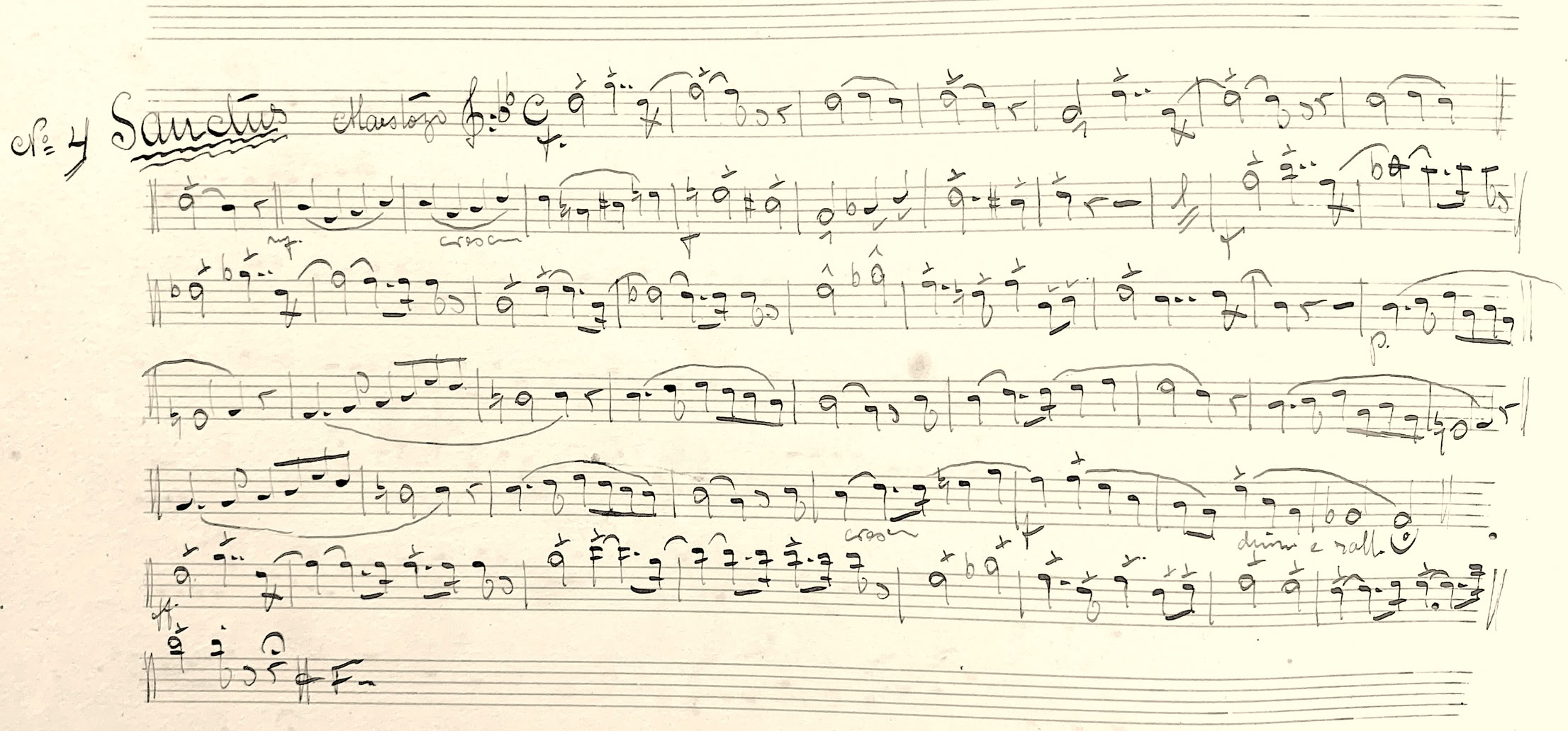 Sanctus da Missa em Fá de Francesco Farina. Acervo de A.A.Bispo